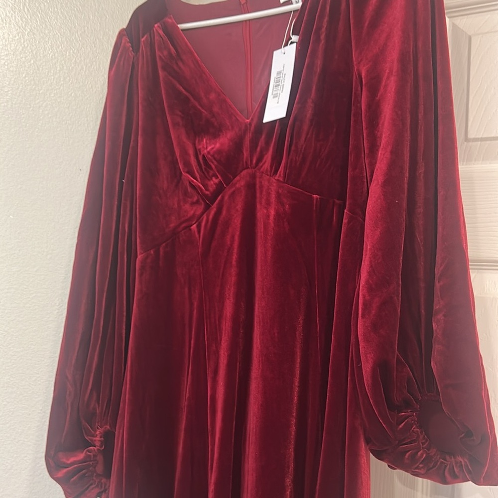 Elegant Red Velvet Dress